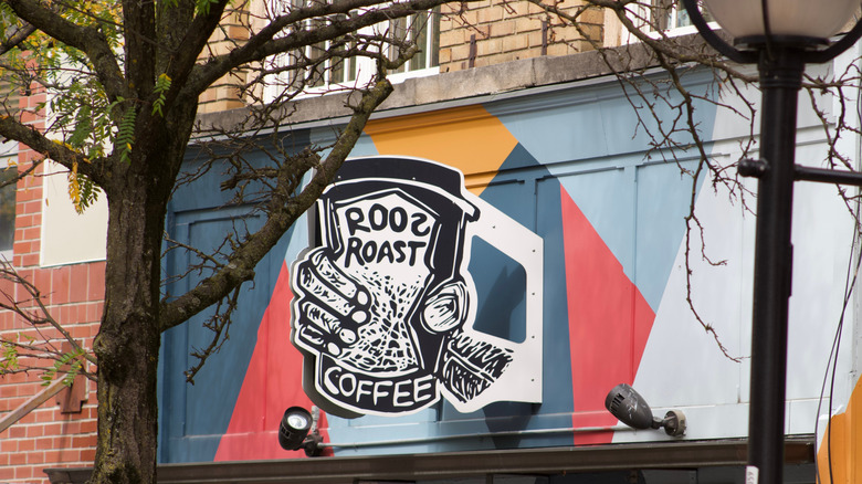τοιχογραφία καφέ στο Ann Arbor Michigan για καφέ Rooz Roz
