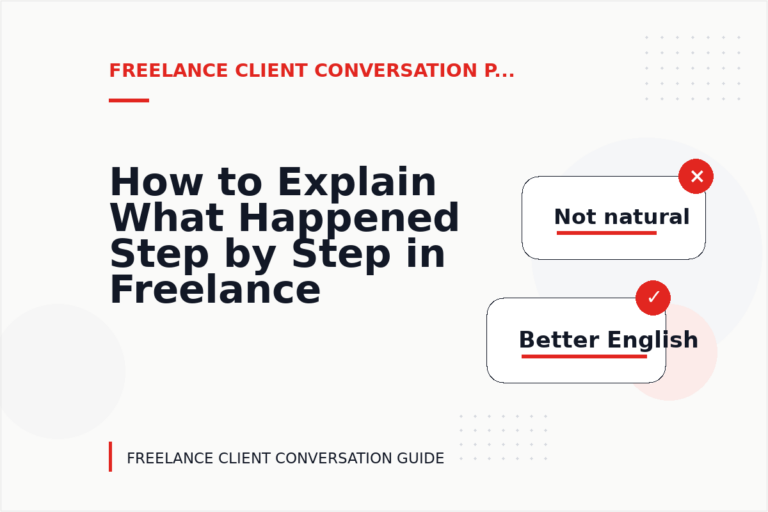 How to Explain What Happened Step by Step in Freelance Client Conversation English How to Explain What Happened Step by Step in Freelance Client Conversation English
