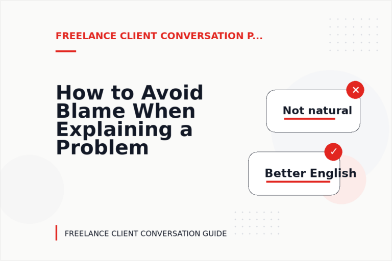 How to Avoid Blame When Explaining a Problem in Freelance Client Conversation English How to Avoid Blame When Explaining a Problem in Freelance Client Conversation English